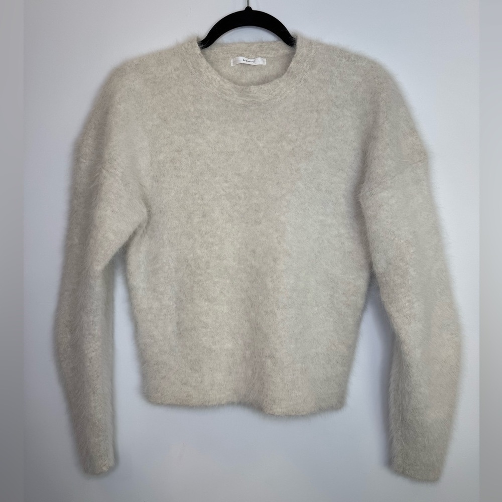 Blossom softest angora wool blend Cozy Cream Sweater made in Korea fuzzy knit